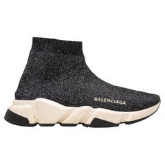 Sneakers Balenciaga Glitter Sock in bianco e nero misura 37,5
