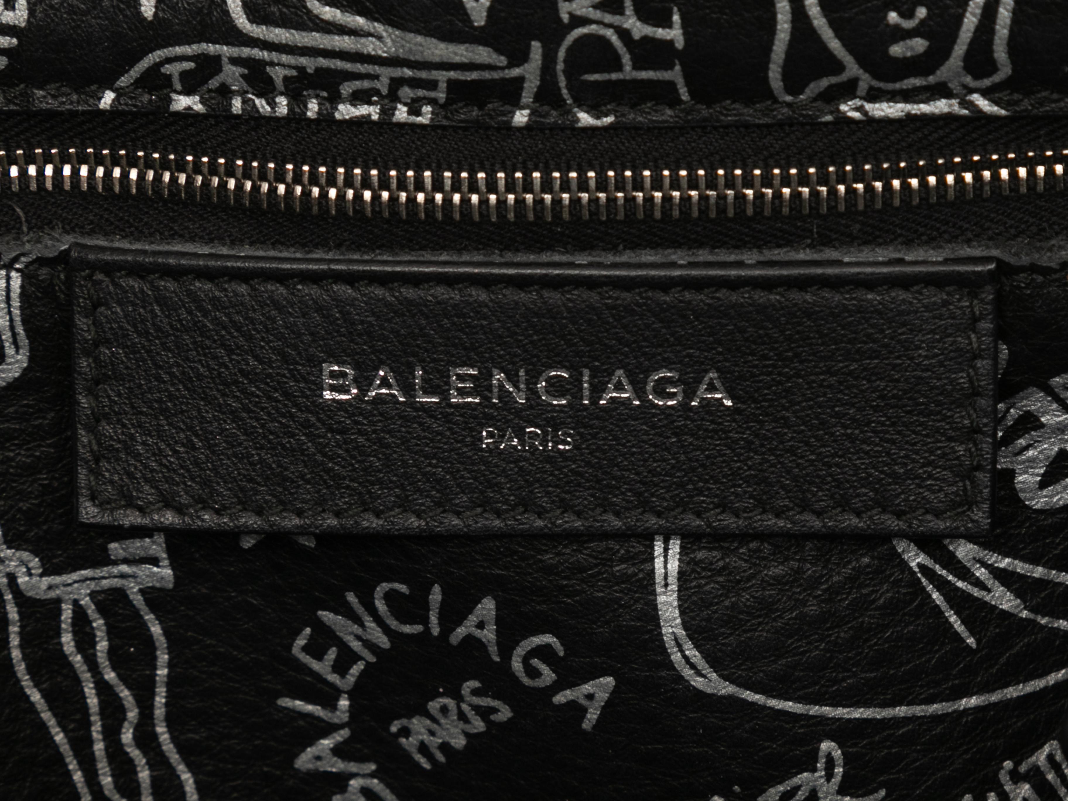 Black & White Balenciaga Small Graffiti Tote For Sale 1