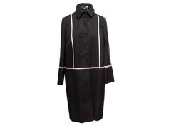 Black & White Balmain Cotton Trench Coat Size FR 42