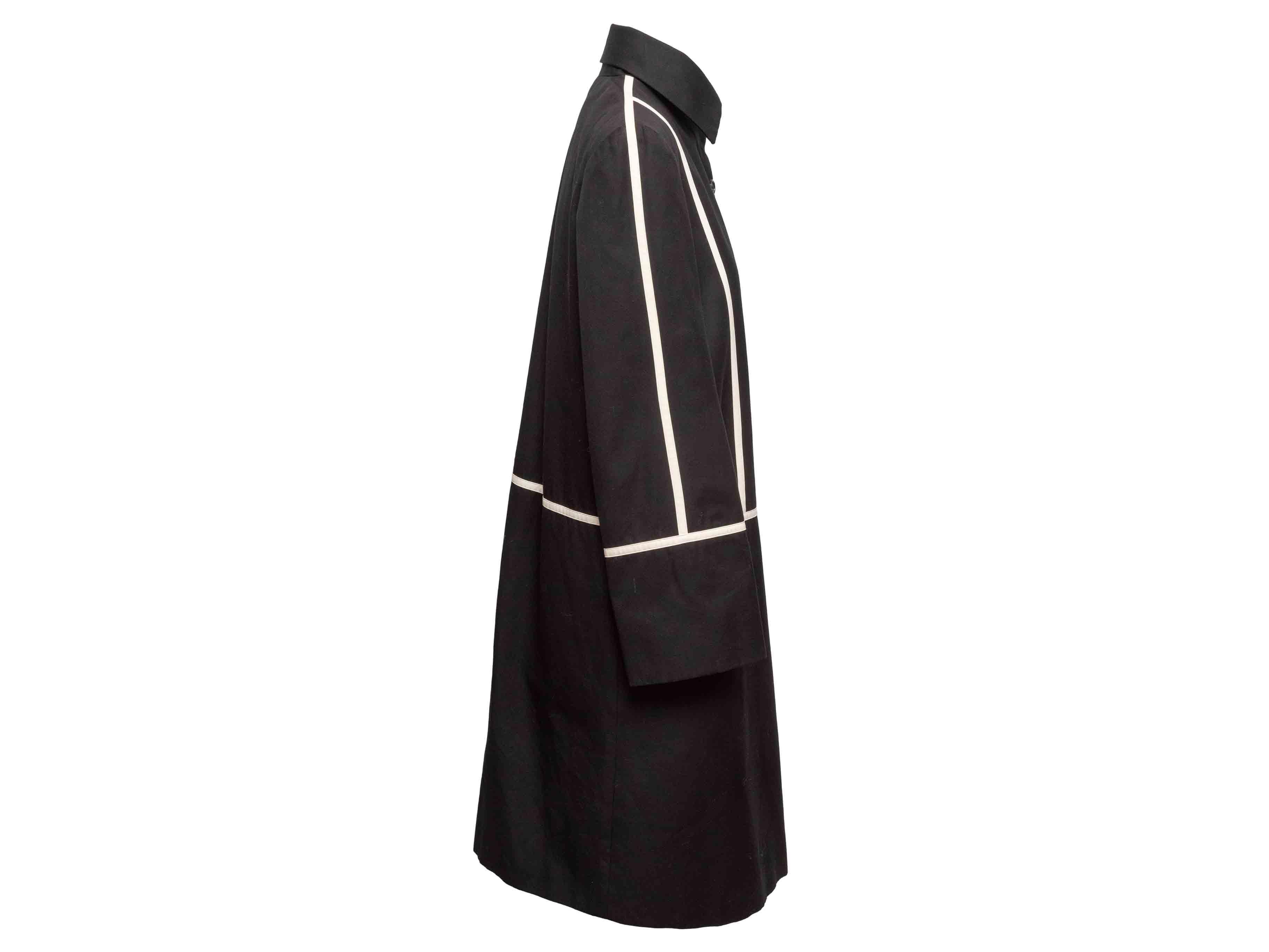Nero Trench in cotone Balmain bianco e nero taglia FR 42 in vendita