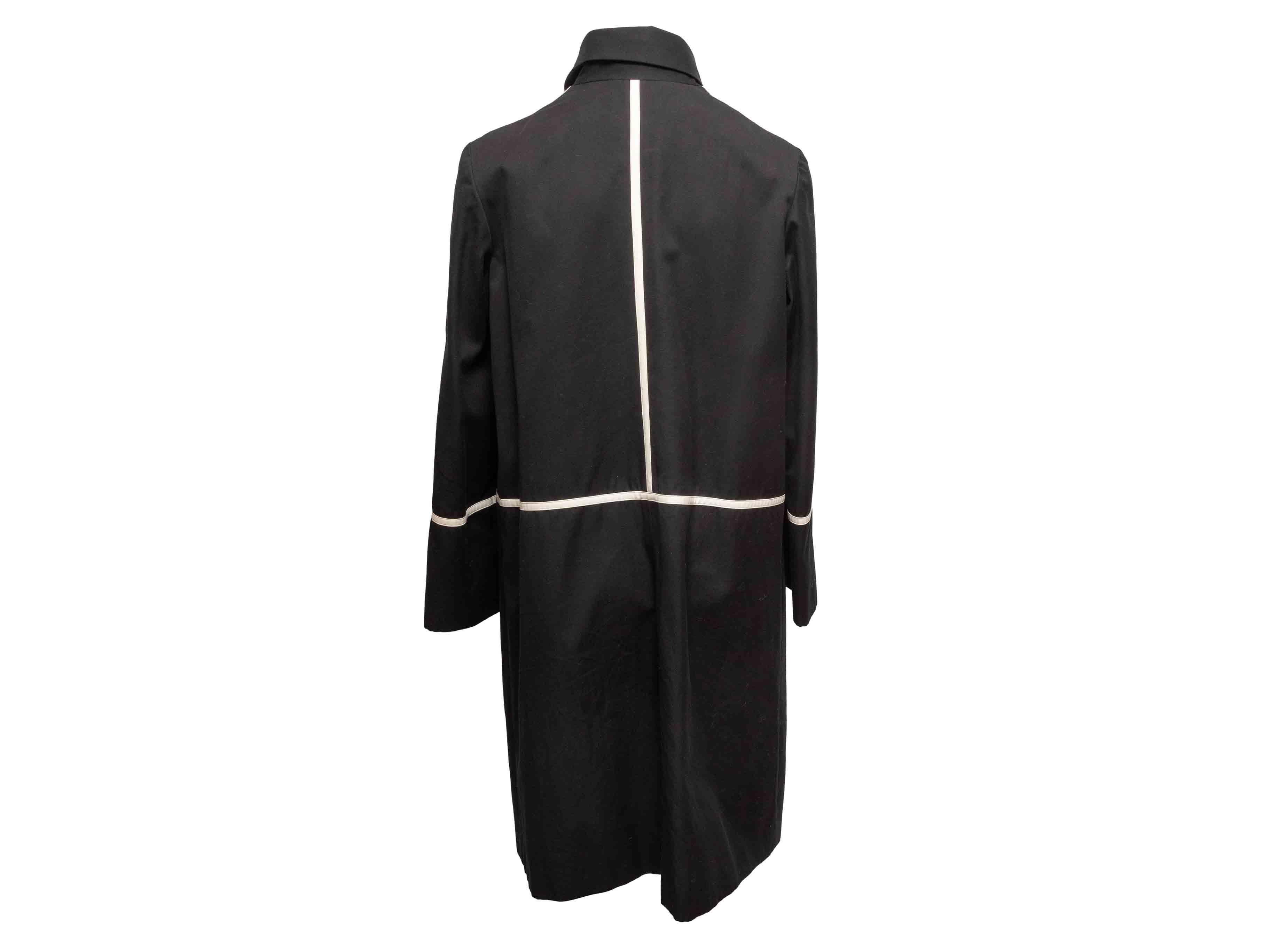 Trench in cotone Balmain bianco e nero taglia FR 42 In condizioni buone in vendita a New York, NY
