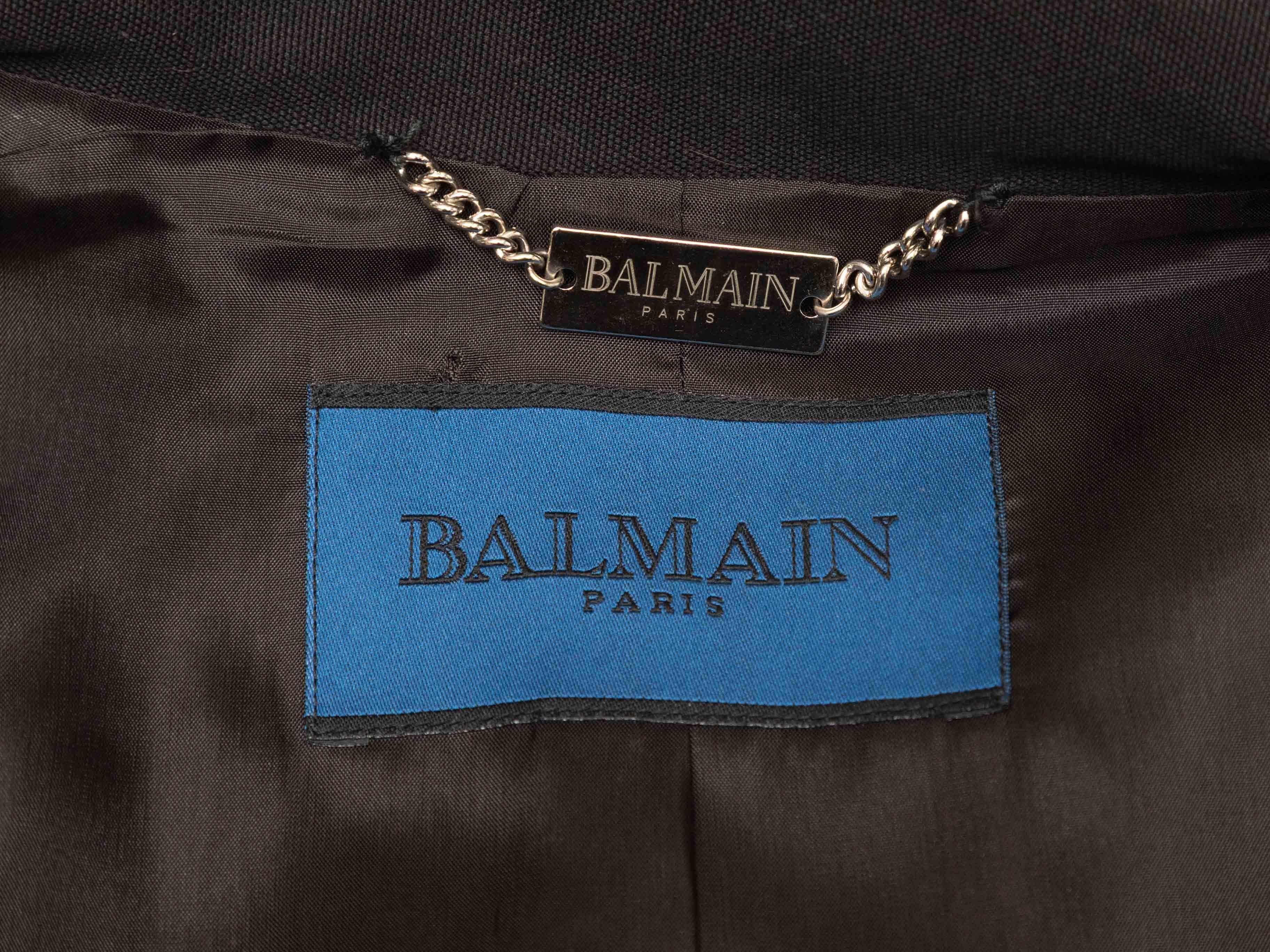 Donna Trench in cotone Balmain bianco e nero taglia FR 42 in vendita