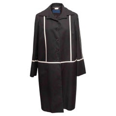 Trench in cotone Balmain bianco e nero taglia FR 42