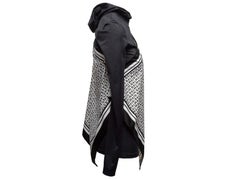 Black & White Balmain Logo Print Hijab Swim Coverup Top