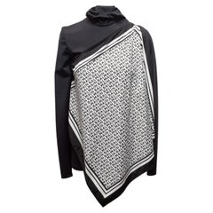 Black & White Balmain Logo Print Hijab Swim Coverup Top