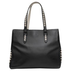 Black & White Bottega Veneta Intrecciato & Leather Tote Bag