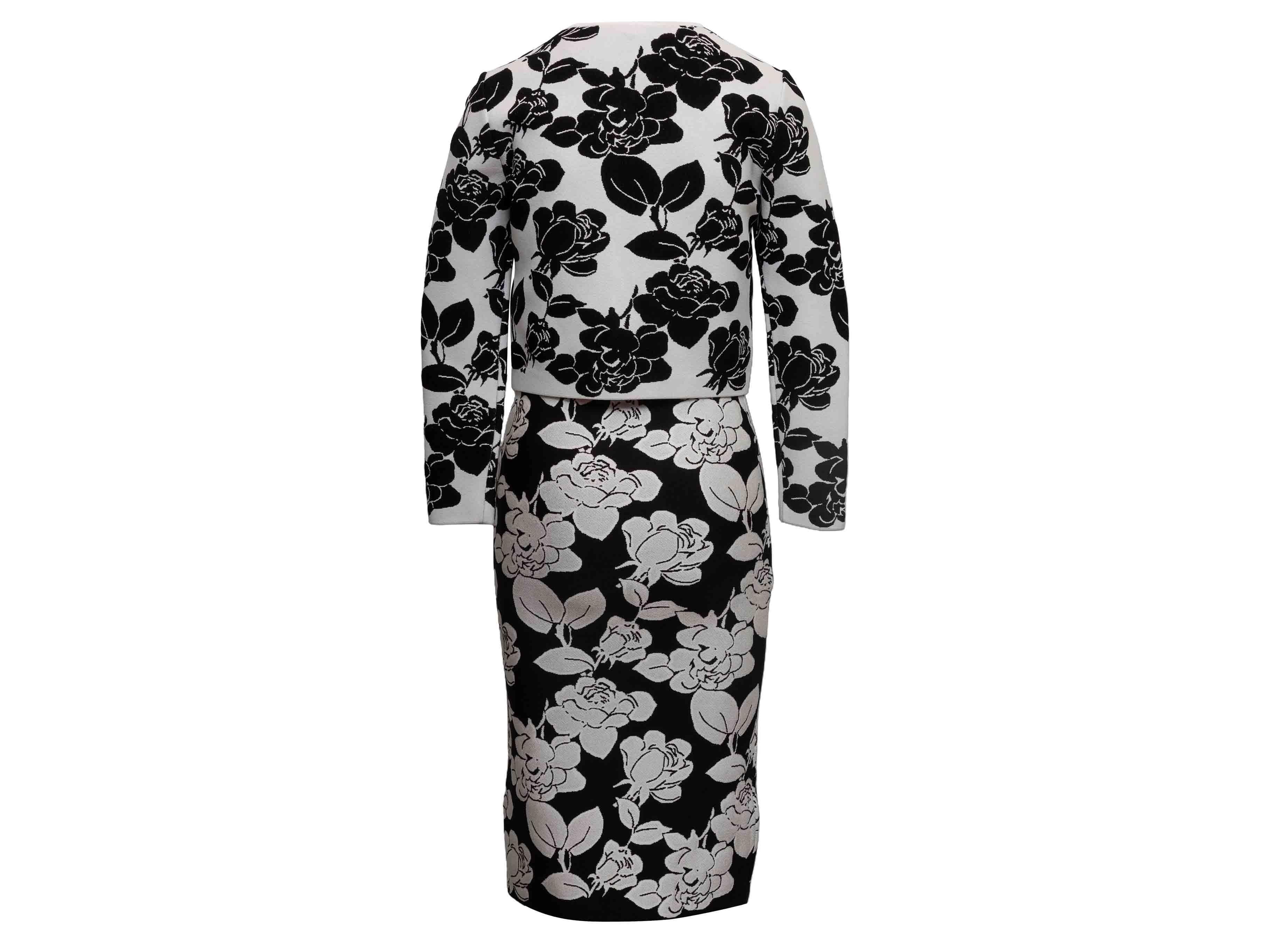 De las mujeres Conjunto de Rebeca y Falda Floral Carolina Herrera Negra y Blanca Talla US S en venta