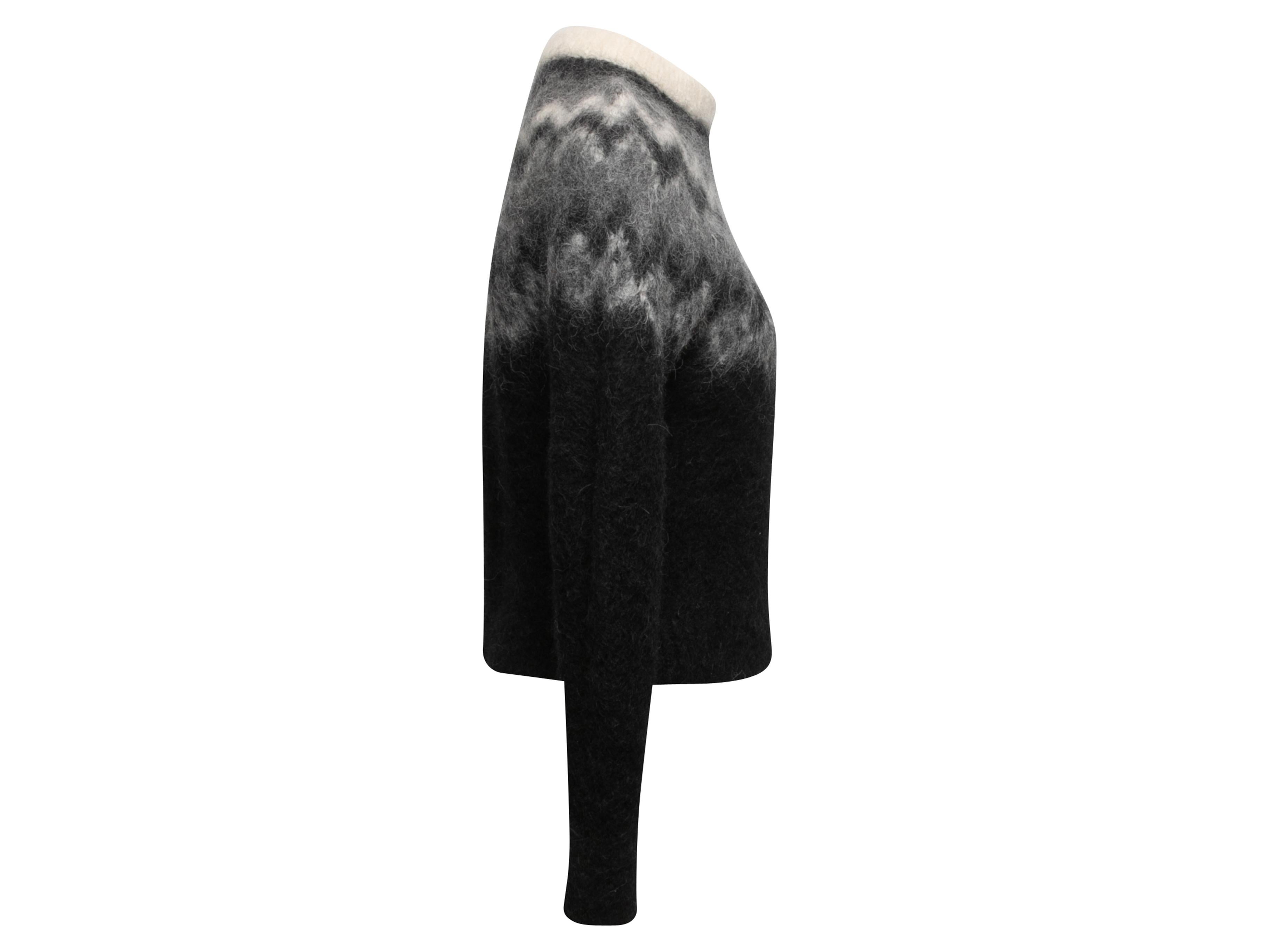 Noir Pull en laine et alpaga noir et blanc de Celine Taille US XS en vente