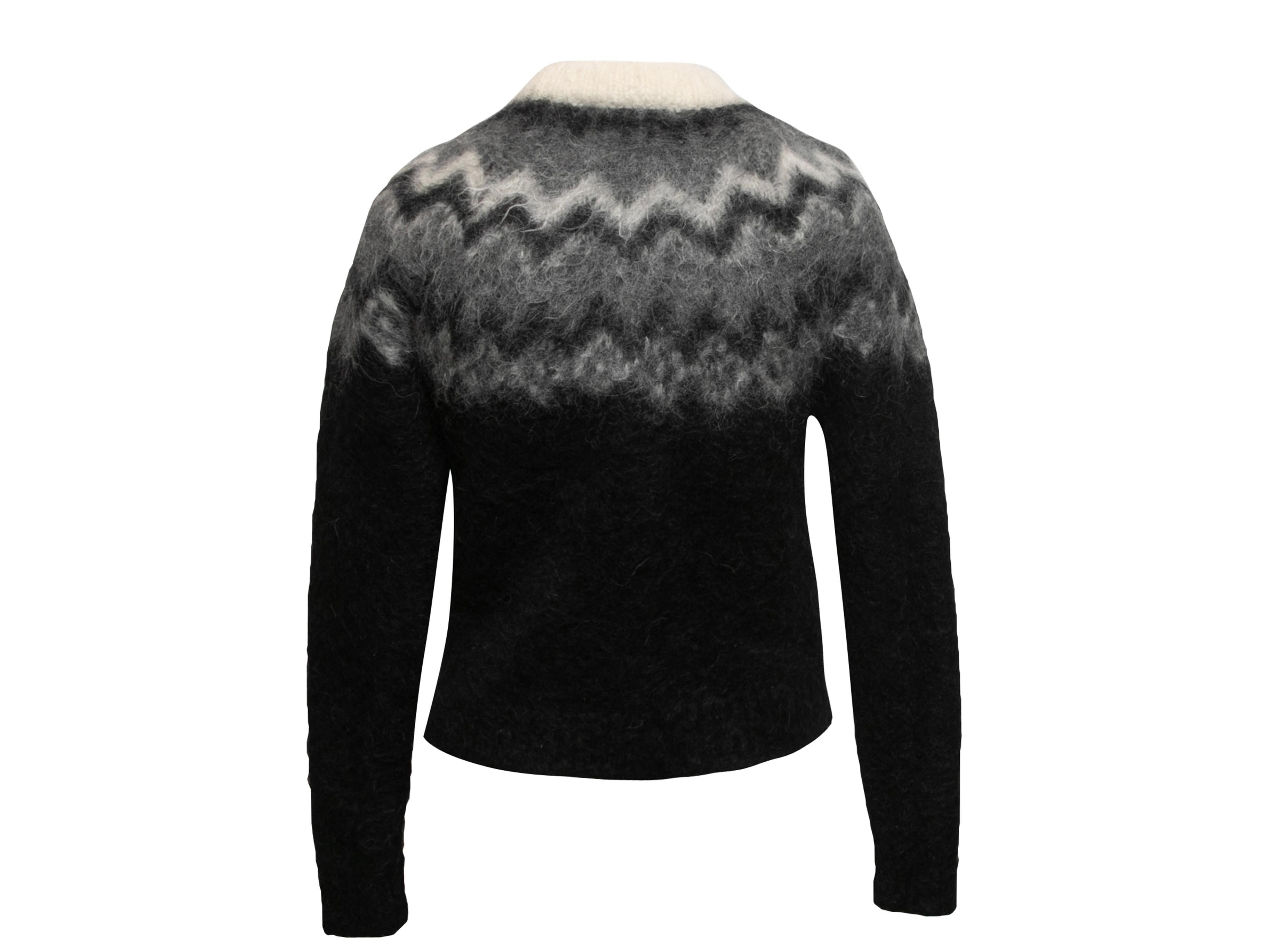 Pull en laine et alpaga noir et blanc de Celine Taille US XS Bon état - En vente à New York, NY