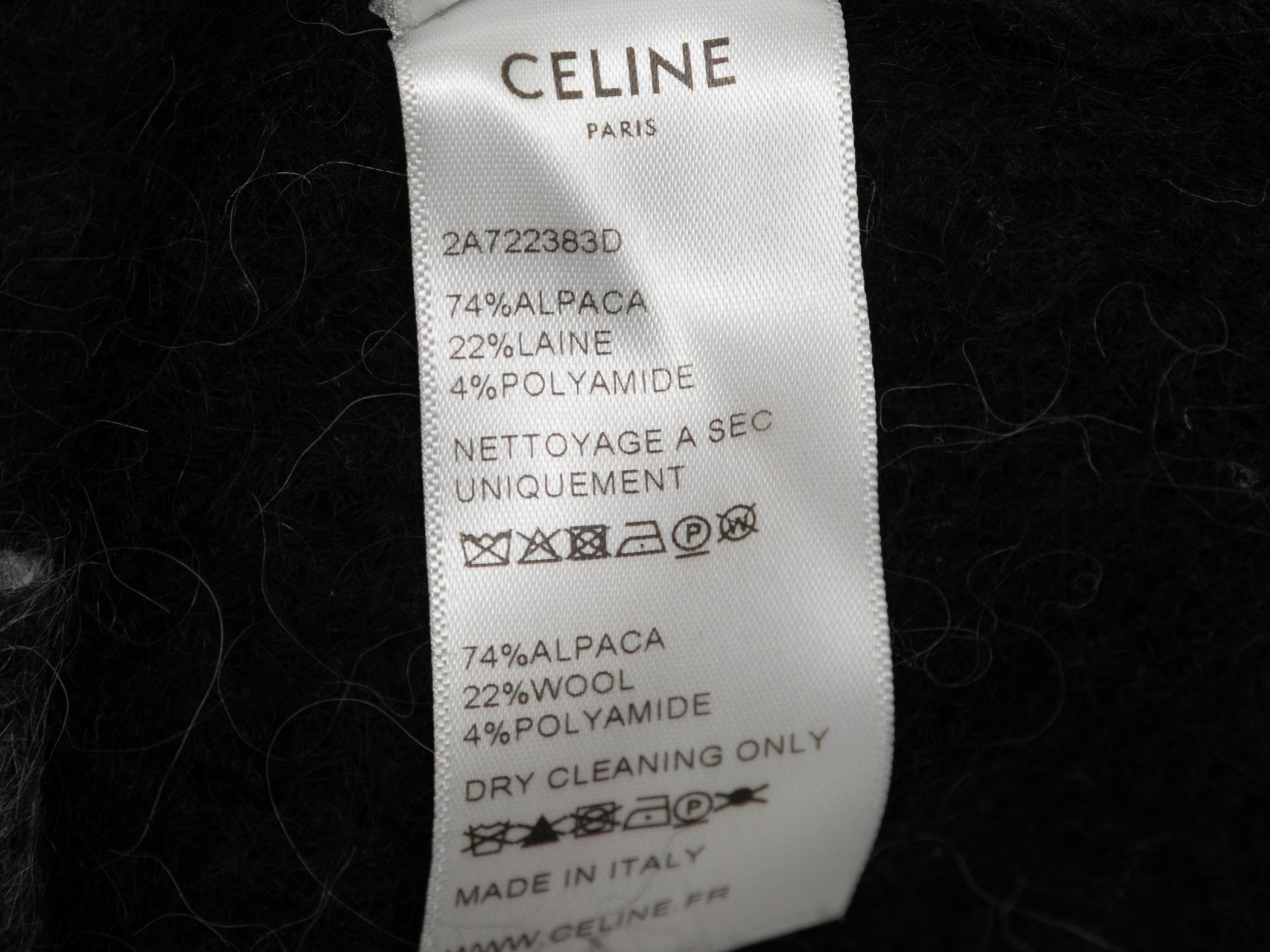 Pull en laine et alpaga noir et blanc de Celine Taille US XS en vente 2