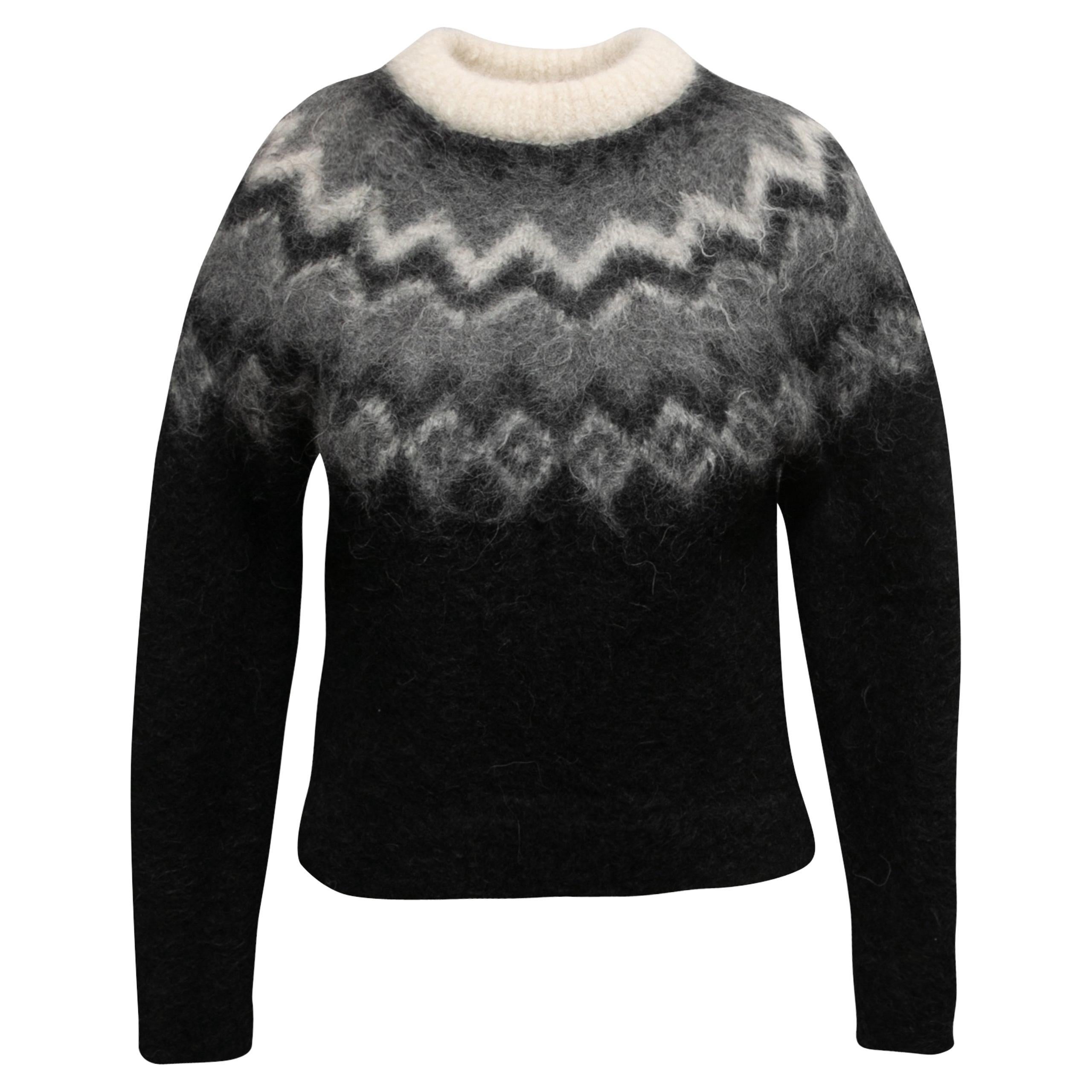 Pull en laine et alpaga noir et blanc de Celine Taille US XS