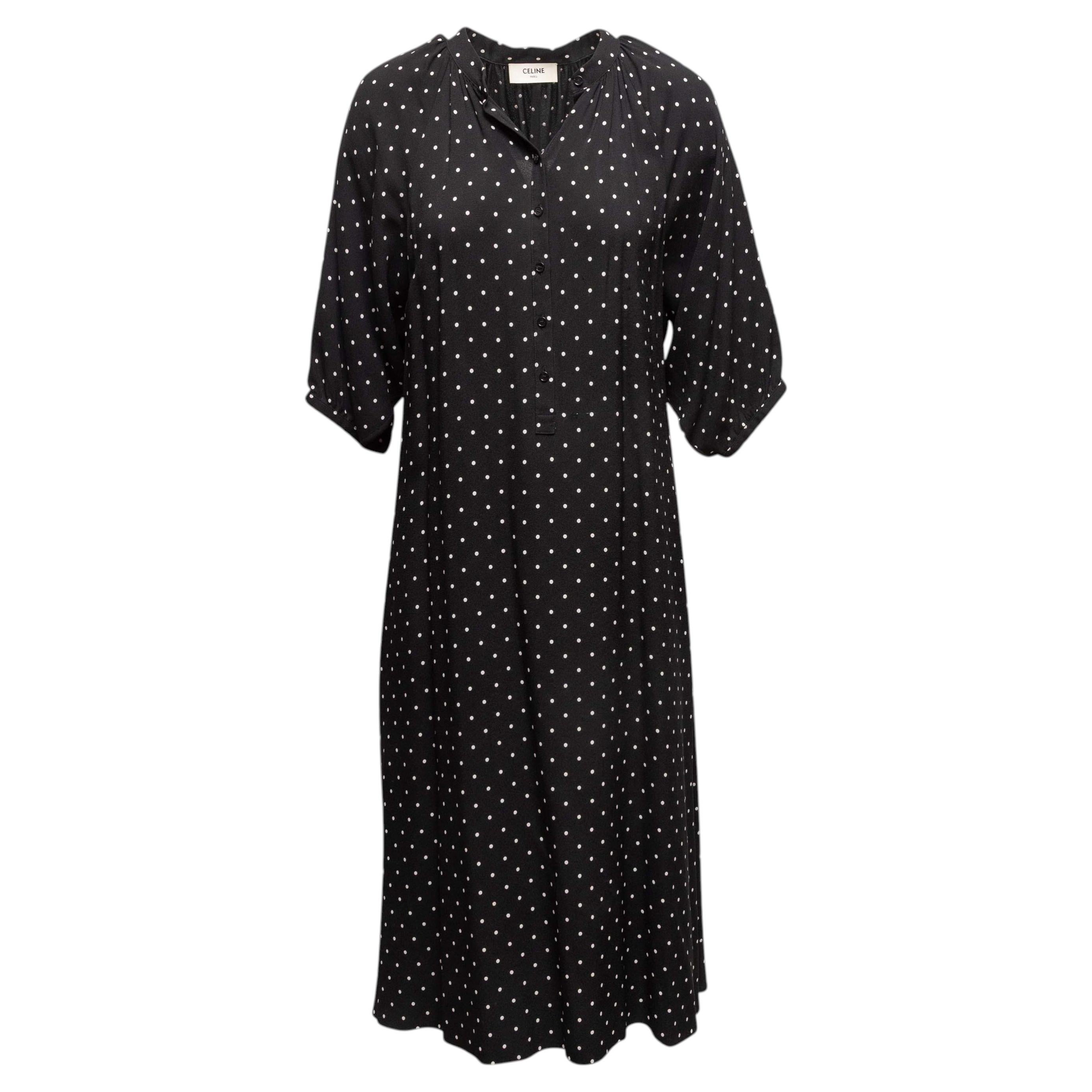 Robe à pois noire et blanche Celine Taille FR 40