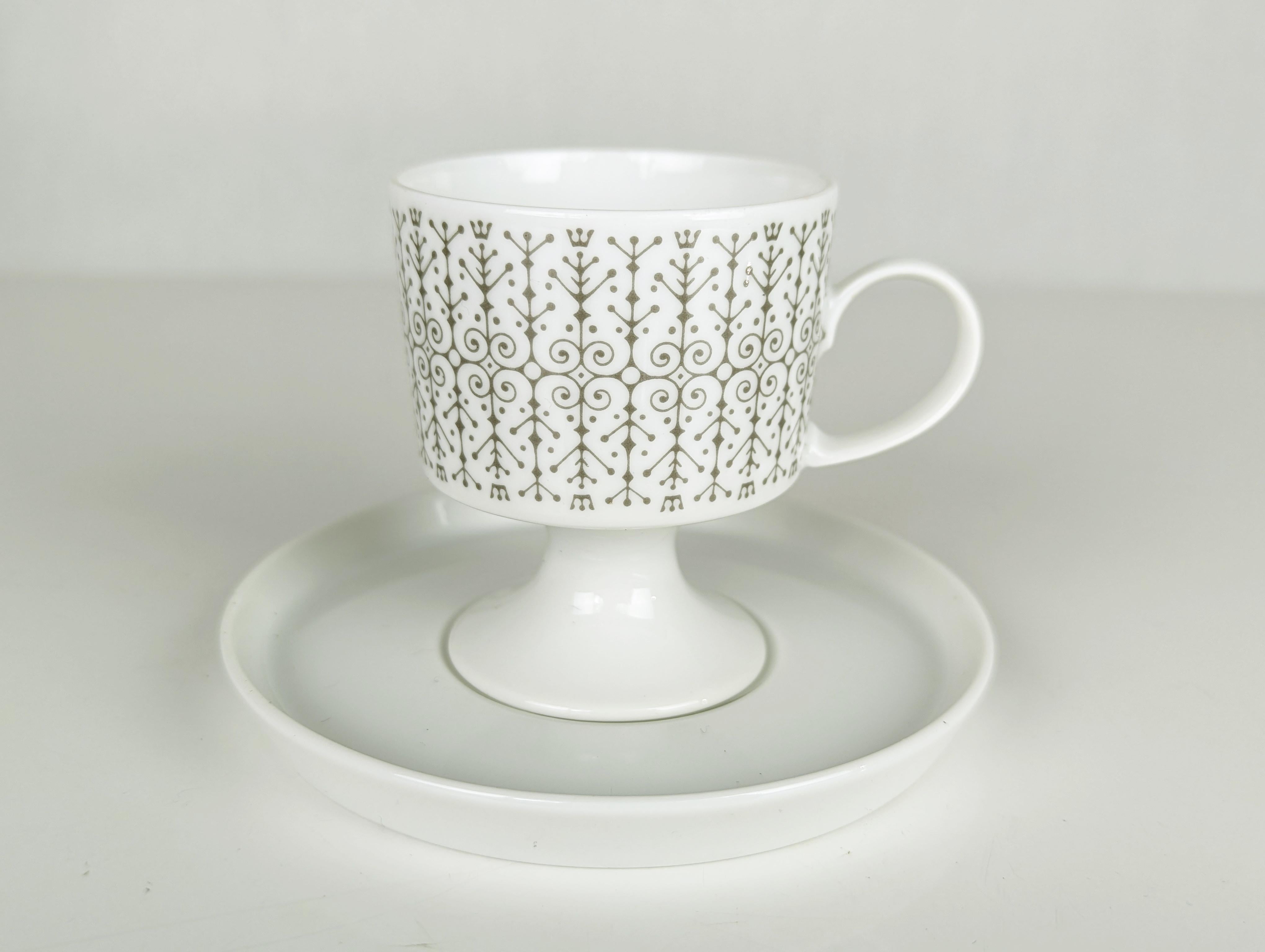 servizio da caffè e tè in ceramica bianca e nera degli anni '60 di Wirkkala per Rosenthal in vendita 4
