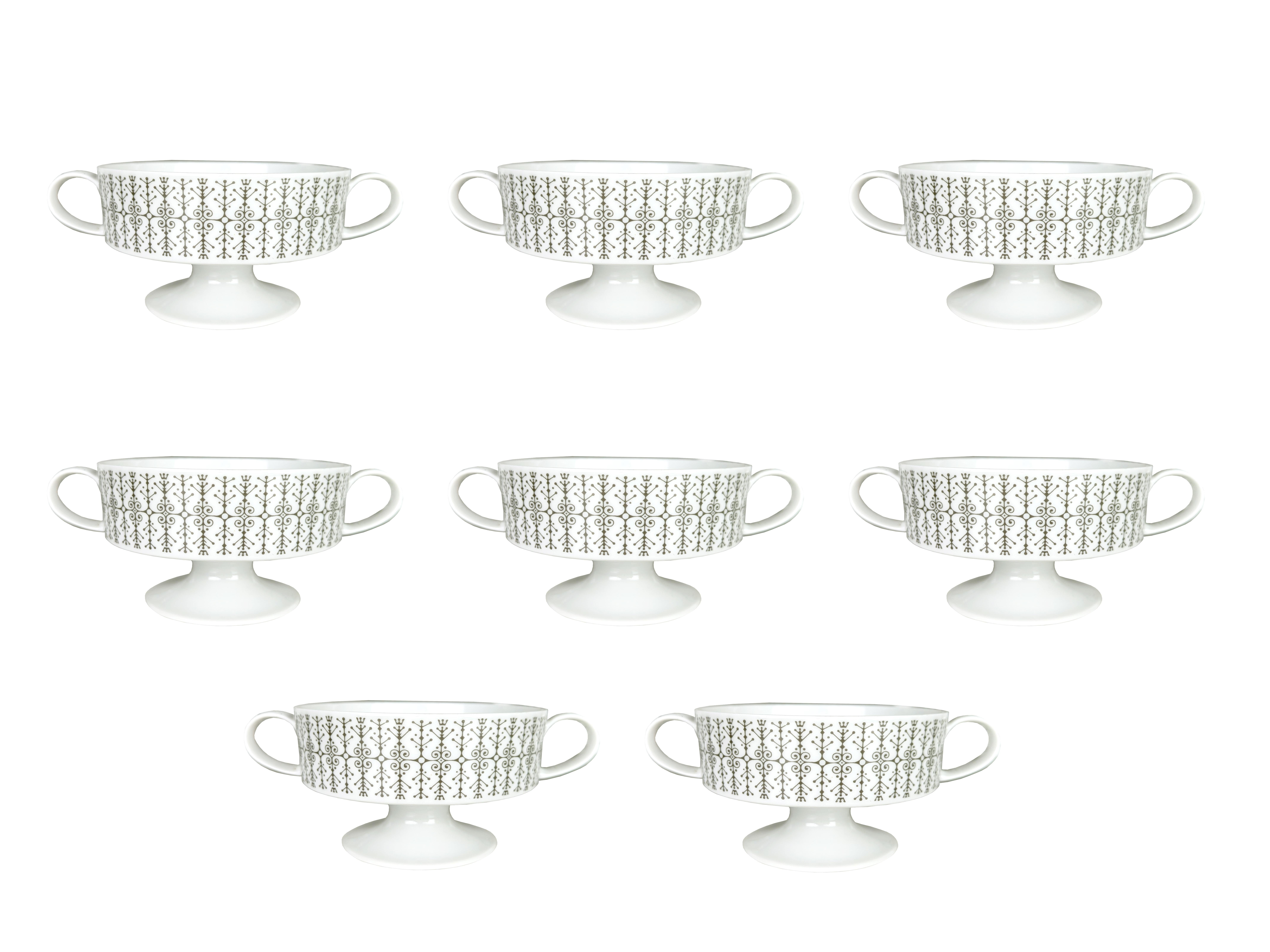 servizio da caffè e tè in ceramica bianca e nera degli anni '60 di Wirkkala per Rosenthal in vendita 6