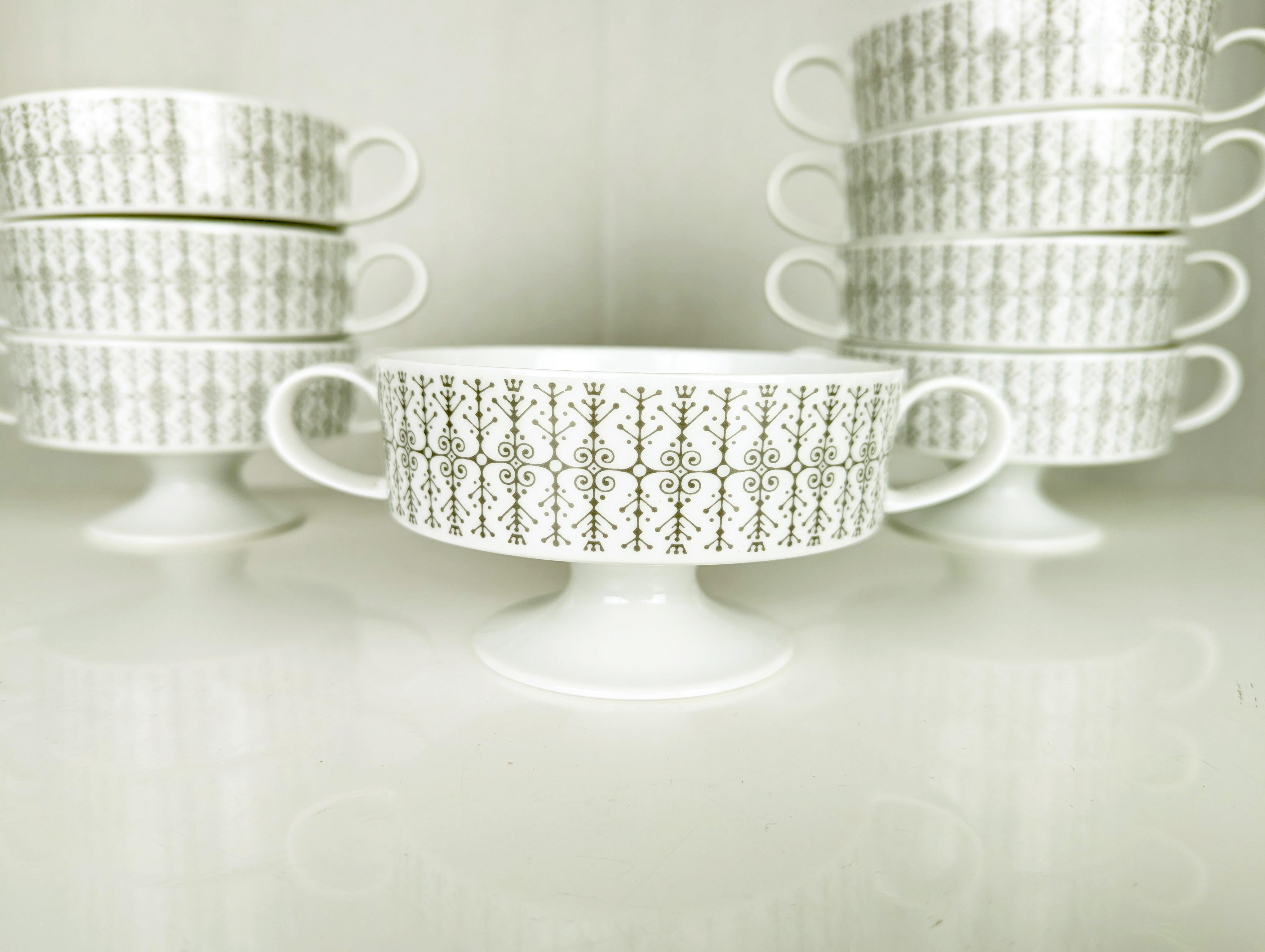 servizio da caffè e tè in ceramica bianca e nera degli anni '60 di Wirkkala per Rosenthal in vendita 7