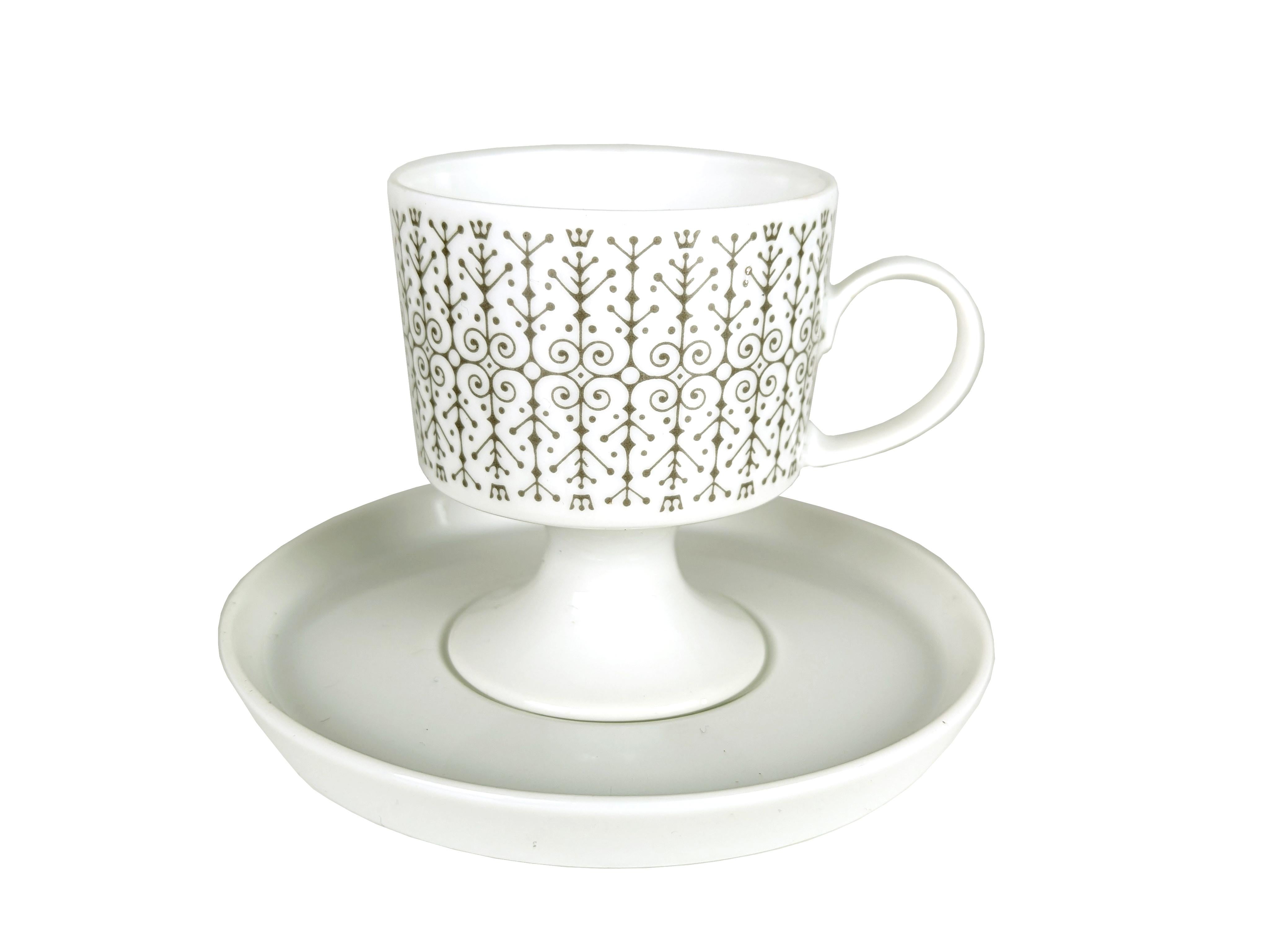 Ceramica servizio da caffè e tè in ceramica bianca e nera degli anni '60 di Wirkkala per Rosenthal in vendita