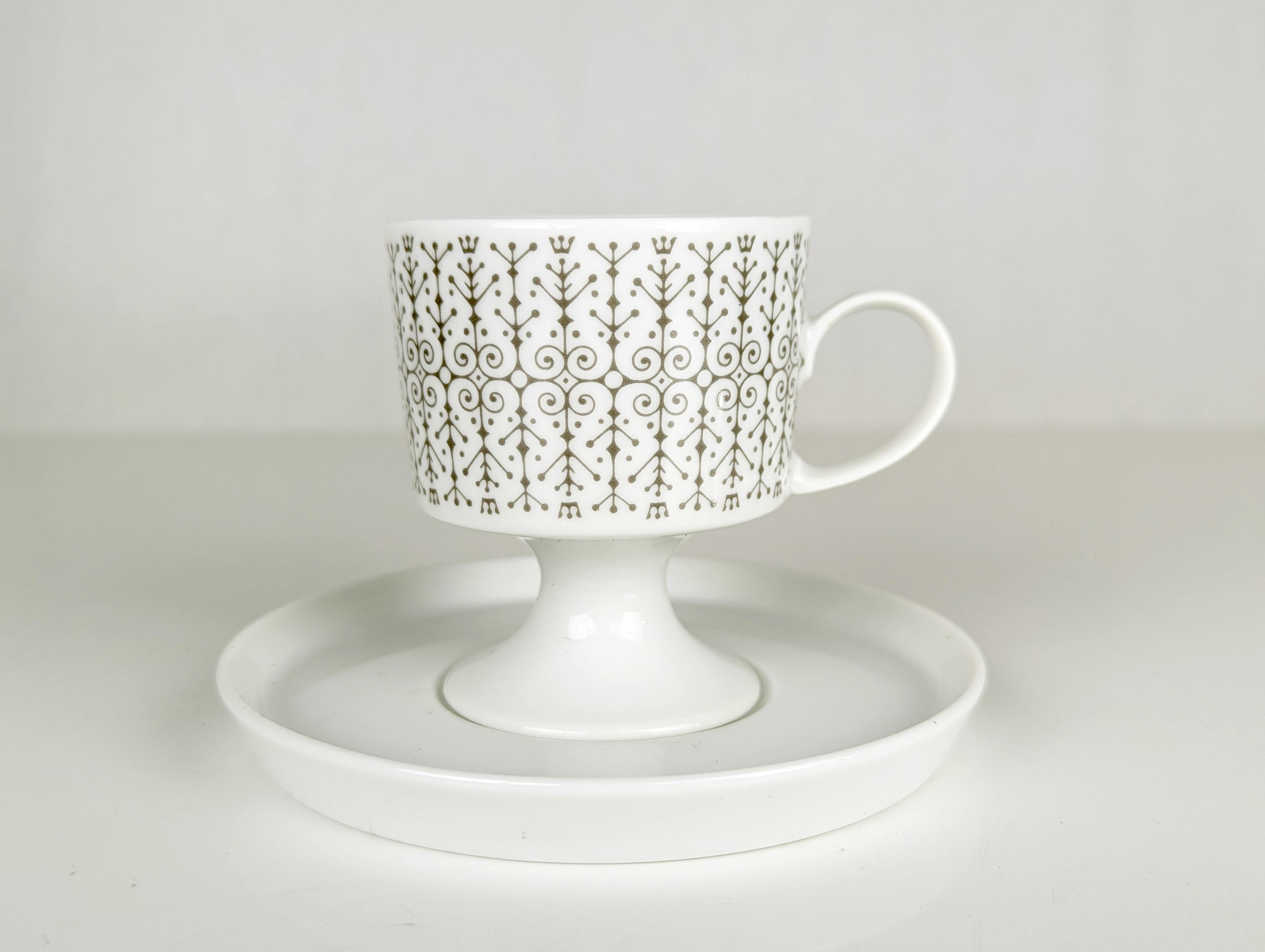 servizio da caffè e tè in ceramica bianca e nera degli anni '60 di Wirkkala per Rosenthal in vendita 2