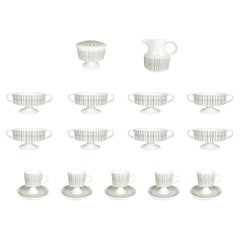black & white ceramic 1960s coffee & tea service by Wirkkala for Rosenthal