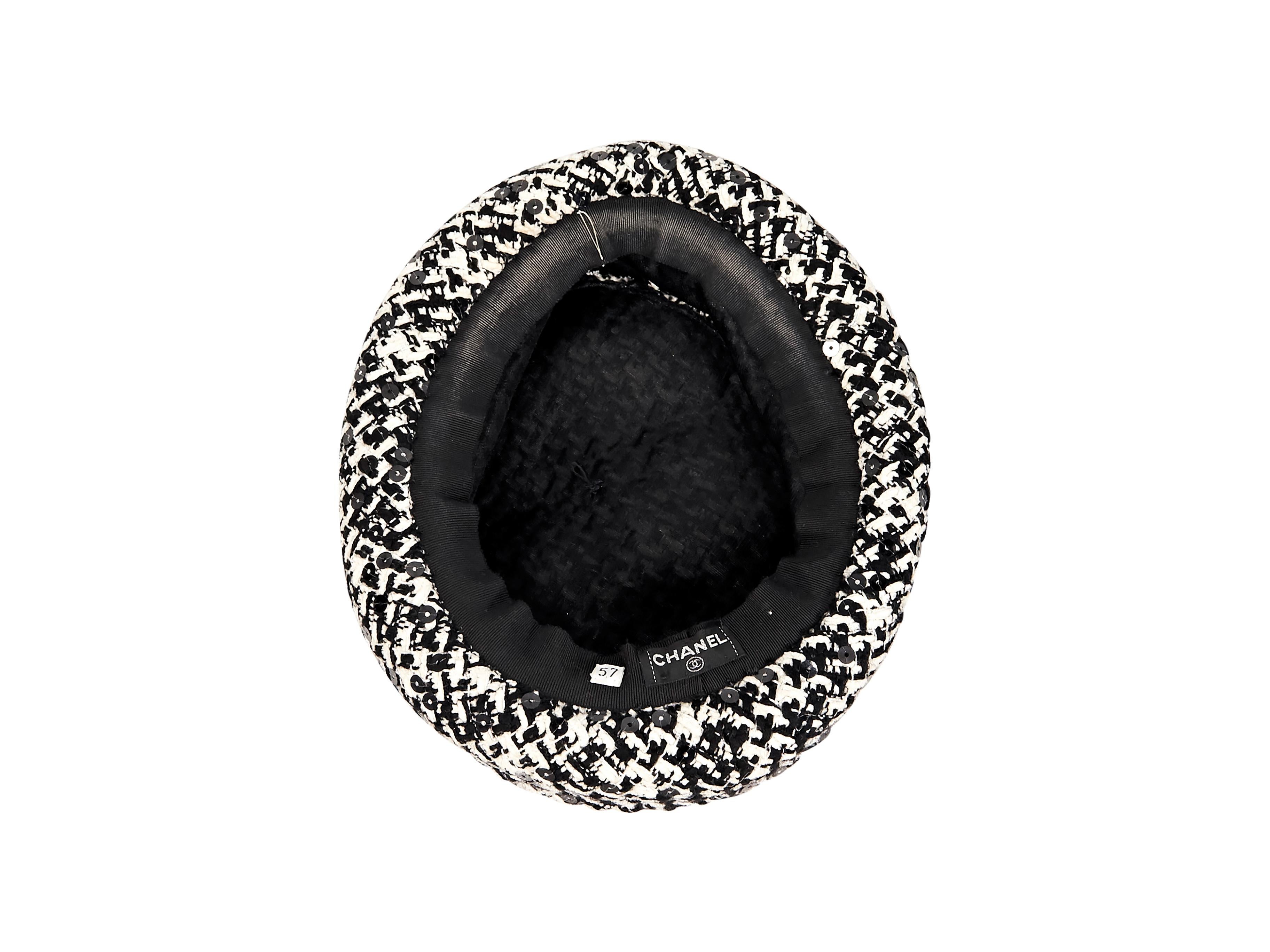 Women's or Men's Black & White Chanel Boucle Hat