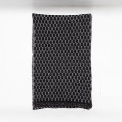 Black & White Chanel Checkered Cashmere Scarf