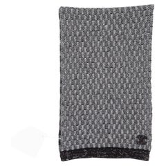 Black & White Chanel Checkered Cashmere Scarf