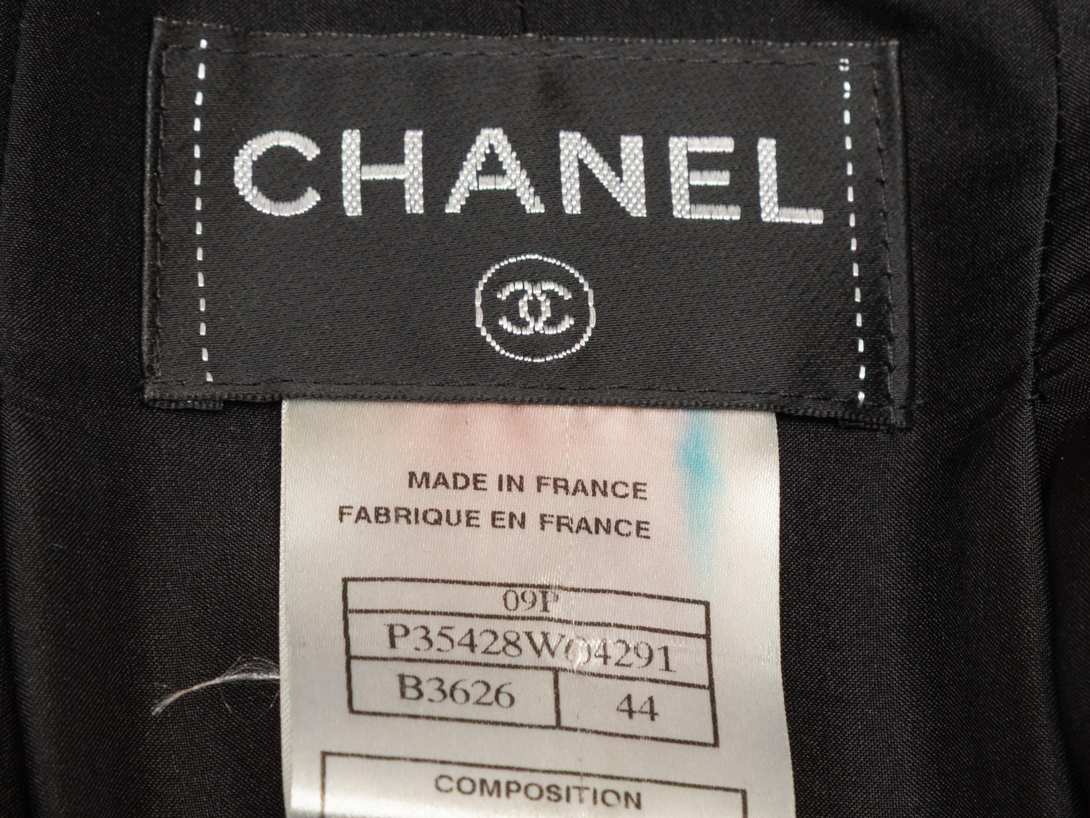 Donna Abito a maniche lunghe in cotone e seta Chanel in bianco e nero taglia FR 44 in vendita