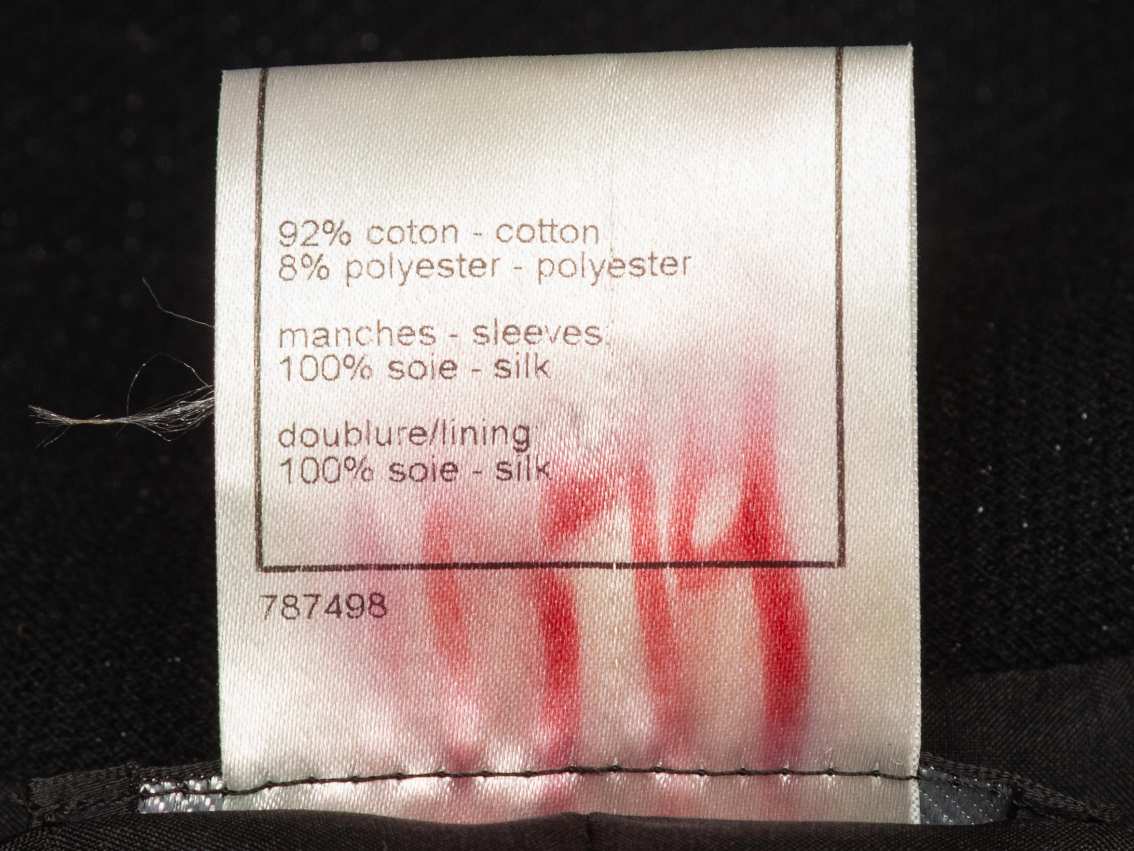 Abito a maniche lunghe in cotone e seta Chanel in bianco e nero taglia FR 44 in vendita 1