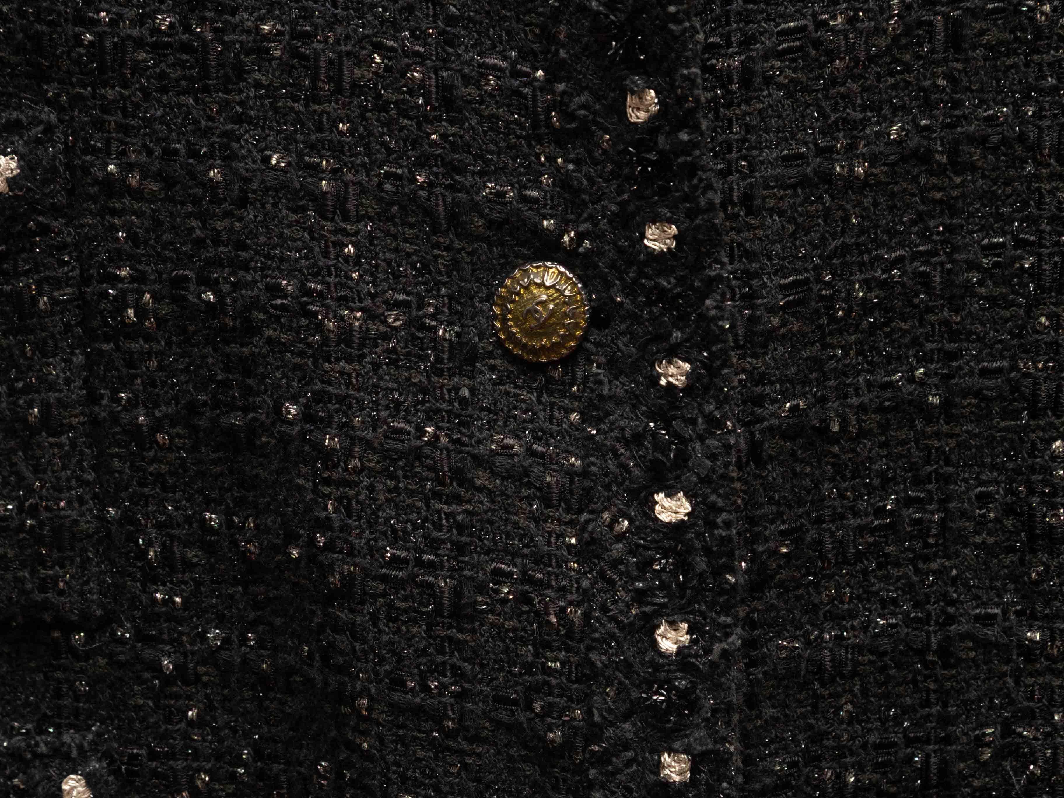 Giacca Chanel in cotone e tweed in bianco e nero taglia FR 44 In condizioni buone in vendita a New York, NY