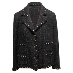 Veste en coton tweed noir et blanc Chanel Taille FR 44