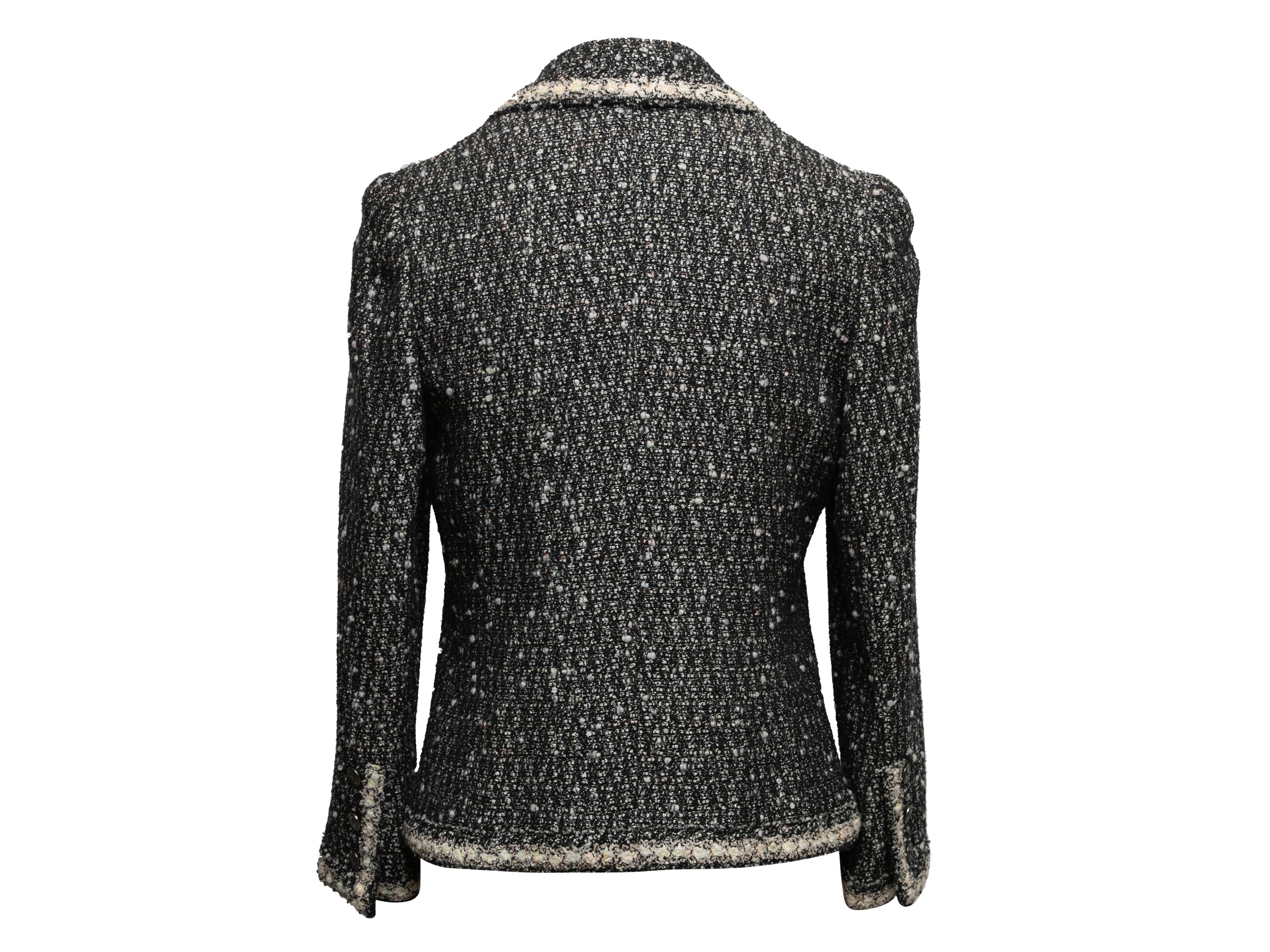 Nero Blazer in tweed bianco e nero Chanel Autunno/Inverno 2005 taglia FR 44 in vendita