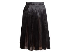 Black & White Chanel Pleated Silk Faux Pearl CC Logo Skirt Size FR 38
