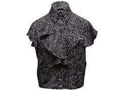 Black & White Chanel Silk Dove Printed Top Size FR 36