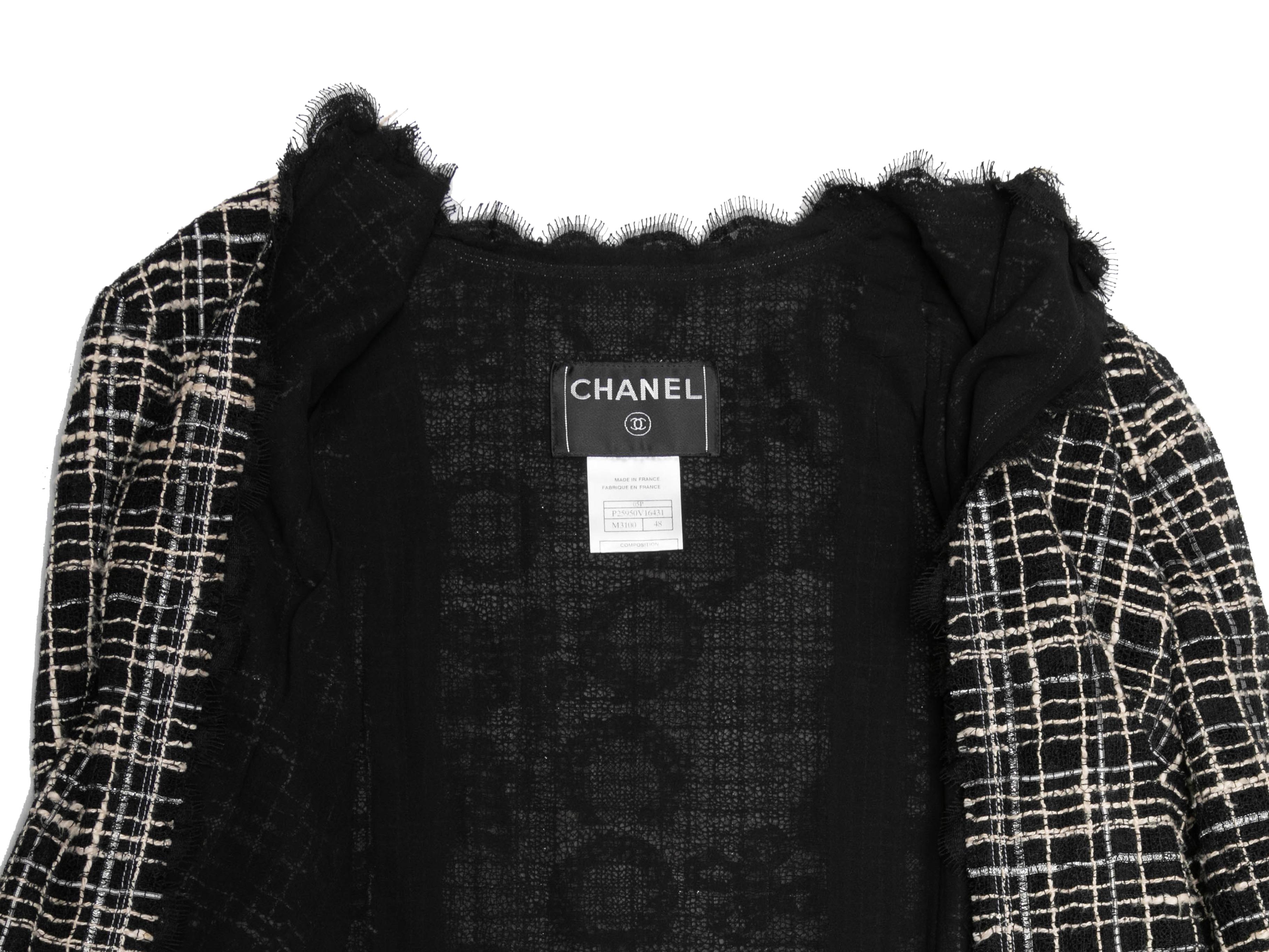 Black & White Chanel Spring/Summer 2005 Tweed Jacket Size FR 48 2