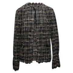 Black & White Chanel Spring/Summer 2005 Tweed Jacket Size FR 48