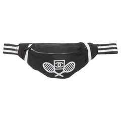 Black & White Chanel VIP Gift Tennis Motif Belt Bag
