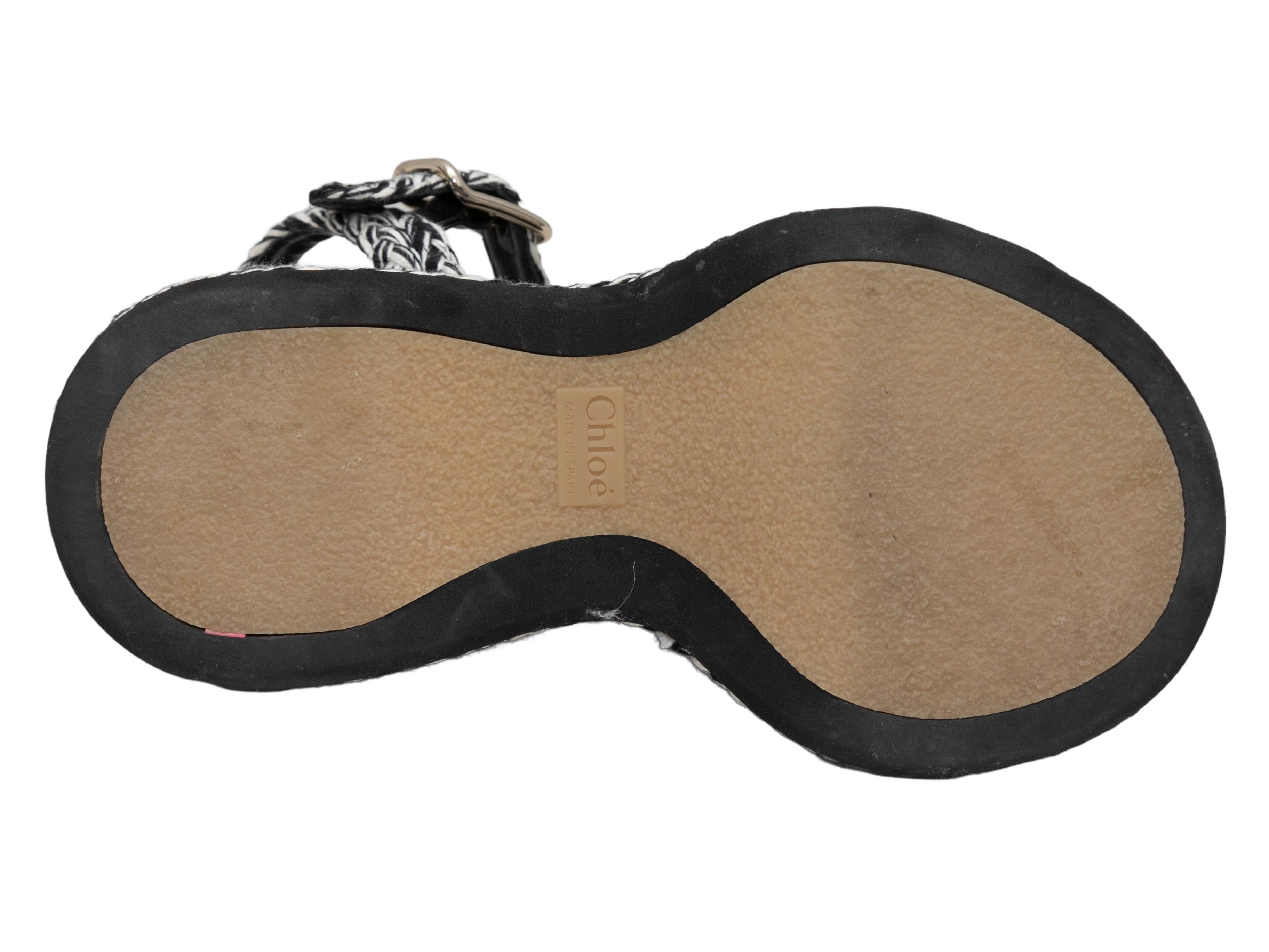 De las mujeres Sandalias de plataforma tejidas Chloe blancas y negras talla 35 en venta
