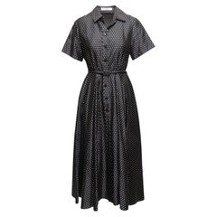 Black & White Christian Dior Polka Dot Print Silk Dress Size FR 38
