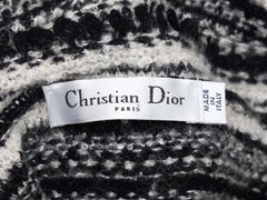 Black & White Christian Dior Striped Wool & Cashmere-Blend Sweater Size IT 42