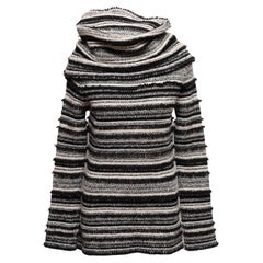 Black & White Christian Dior Striped Wool & Cashmere-Blend Sweater Size IT 42