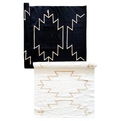 Black & White Cleo Handwoven Kilim Rug | Cotton