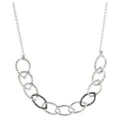 Black & White Diamond Necklace in 18k White Gold 1.77 CTW