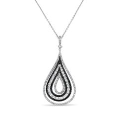 Black & White Diamond Pave Necklace with Diamond Bail