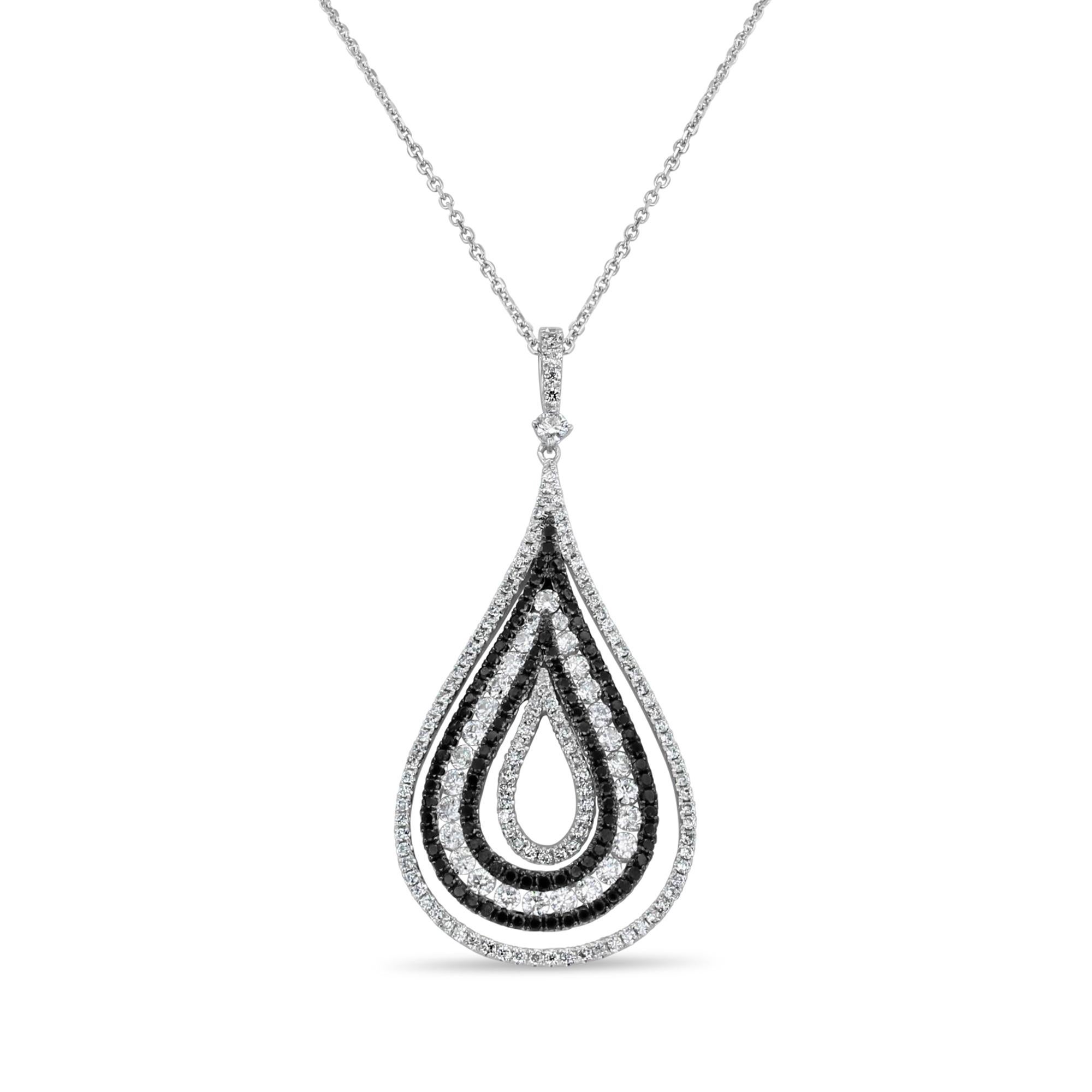 Collana con pave di diamanti bianchi e neri e cappa di diamanti In condizioni Nuovo in vendita a Sugar Land, TX