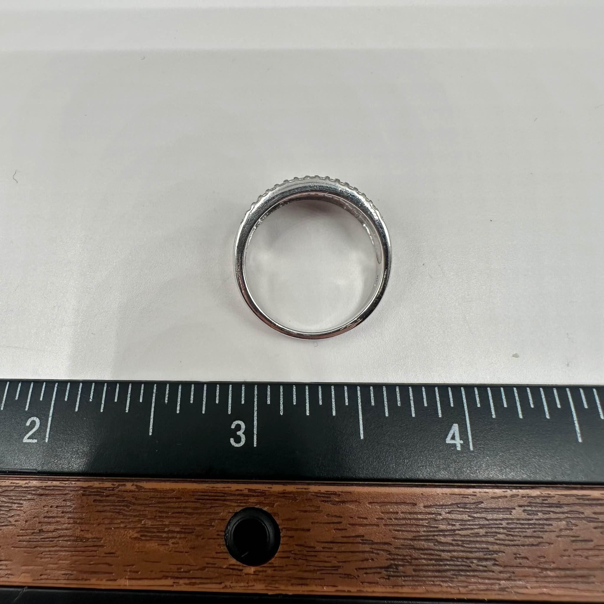 Women's Black & White Diamond Ring in 14kt White Gold - 0.25ctw Black Diamond, Size 6.75 For Sale