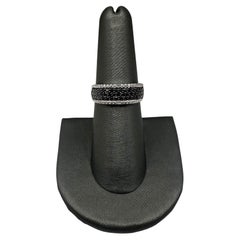 Schwarz-weißer Diamantring aus 14 Karat Weißgold mit 0,25 Karat schwarzem Diamanten, Größe 6,75