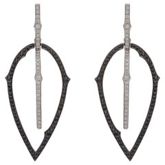 Black and White Diamond 'Thorn' Drop Earrings