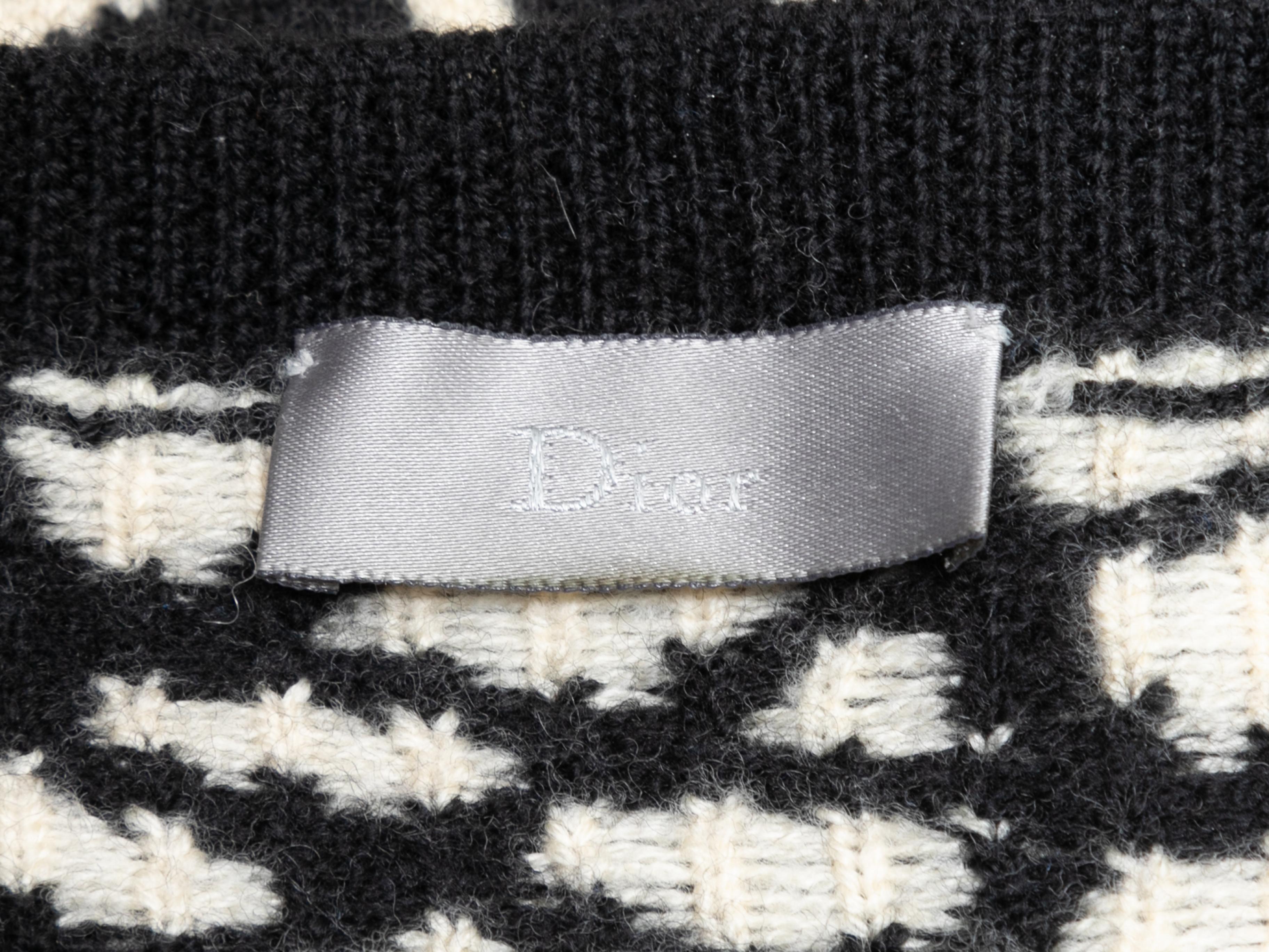 Women's Black & White Dior Homme Wool Intarsia Sweater