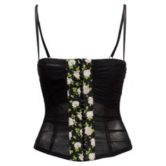 Black 
White Dolce 
Gabbana Mesh Bustier Top Size US XS