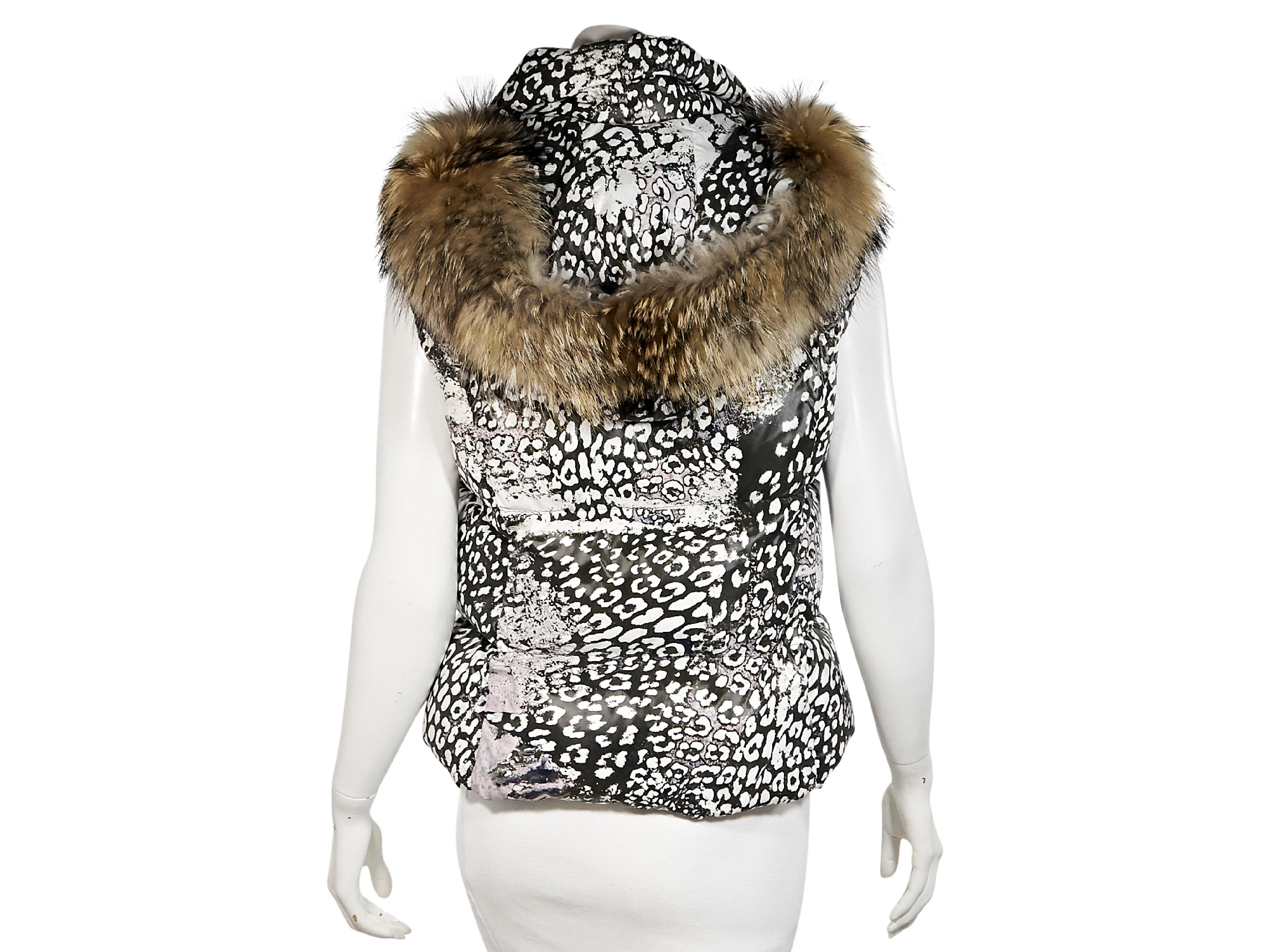 Black & White Emilio Pucci Printed Down Vest In Good Condition In New York, NY
