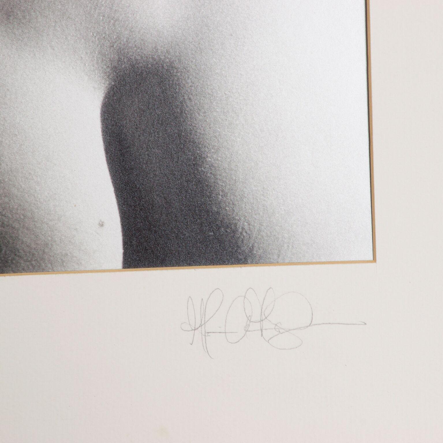 Modern Black White Female Backside Nude Photo TEXAS Signed